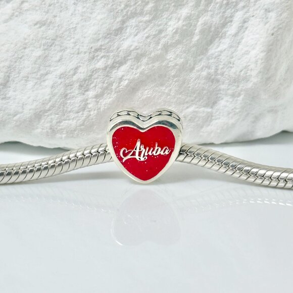 Pandora S925 Silver Heart Bead Charm - Picture 2 of 3